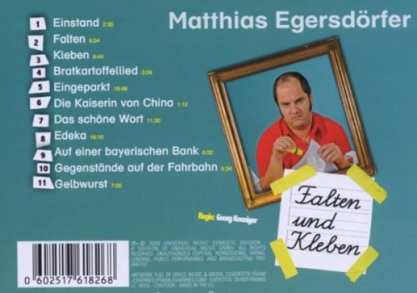 Matthias Egersdörfer - Falten und Kleben - CD